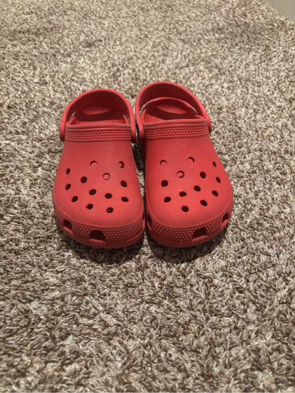 CROCS Kids Classic Red Ventilated Clog with Heel Strap